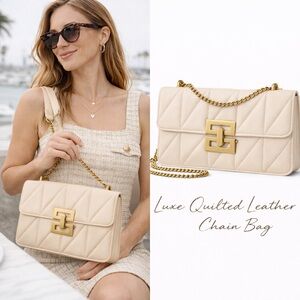 Artisan Cream Quilted Leather Chain Bag · Soft Leather Crossbody
